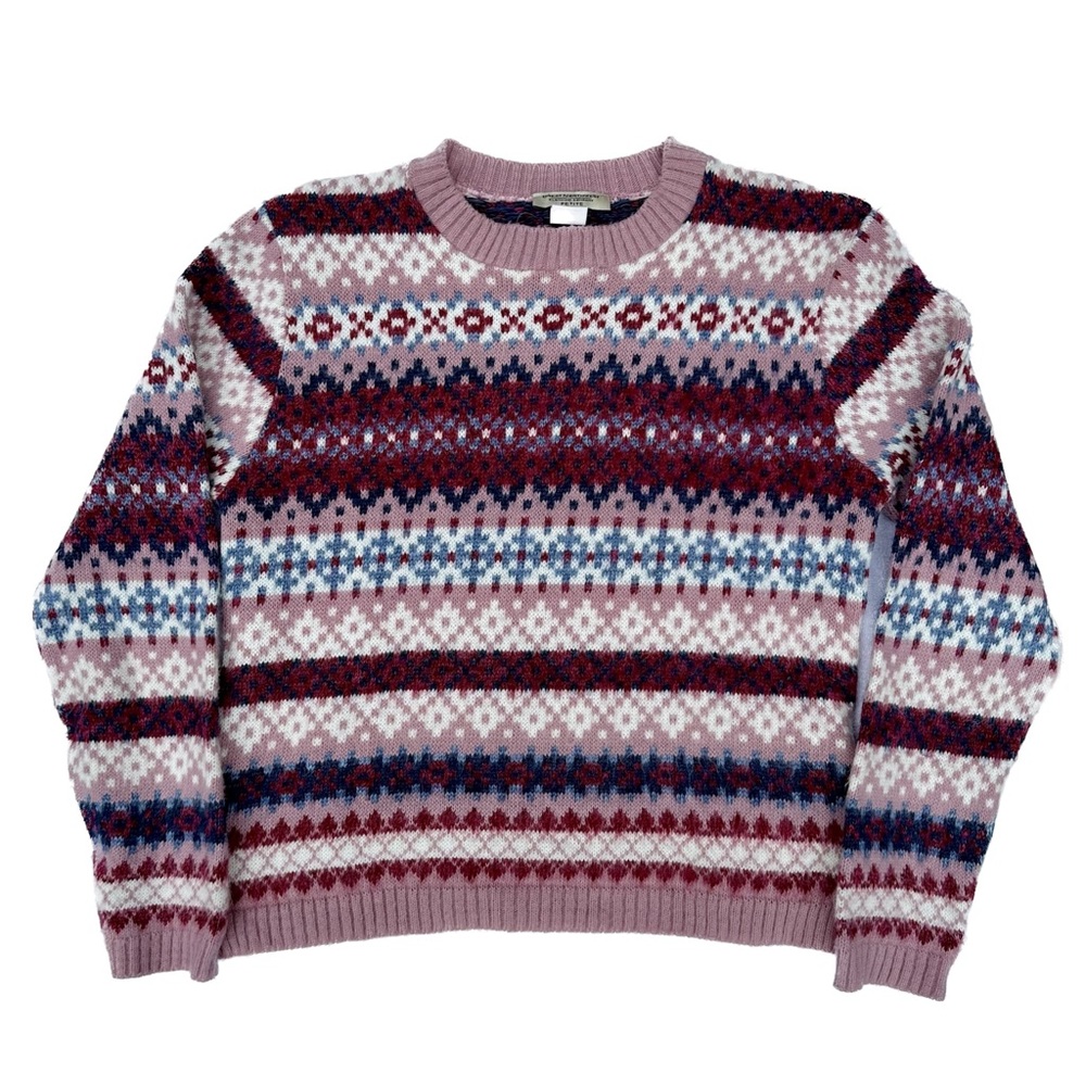 Vintage 90s Great Northwest Pink Patterned Western Grunge Crewneck Sweater